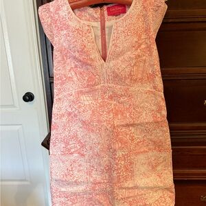 Lilly Pulitzer Coral and Cream Patterned Dress